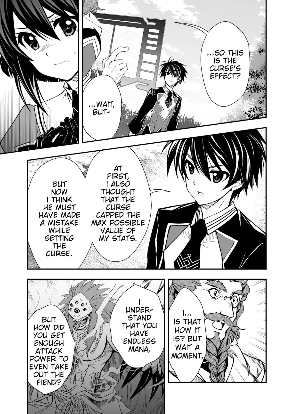Level 1 no Saikyou kenja ~Noroi de sai kakyuu mahou shika tsukaenaikedo, kami no kanchigai de mugen no maryoku o te ni ire saikyou ni~ Chapter 24 page 5 - Chapter 24: I found out my classmate's identity