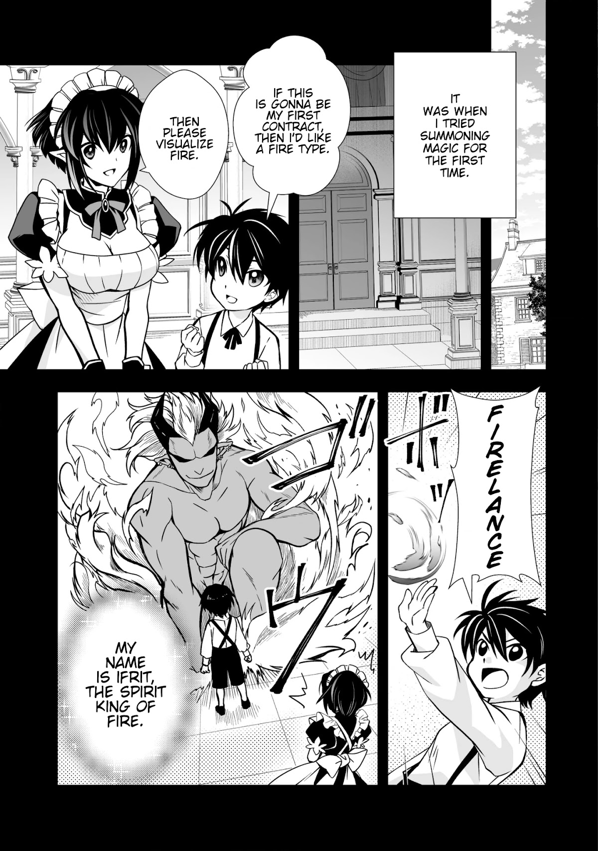 Level 1 no Saikyou kenja ~Noroi de sai kakyuu mahou shika tsukaenaikedo, kami no kanchigai de mugen no maryoku o te ni ire saikyou ni~ Chapter 25 page 7 - Chapter 25: The one I summoned was some old guy (spirit)
