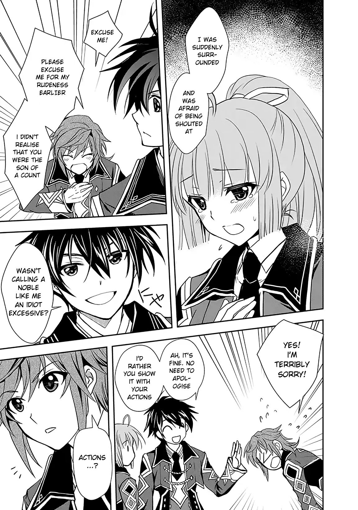 Level 1 no Saikyou kenja ~Noroi de sai kakyuu mahou shika tsukaenaikedo, kami no kanchigai de mugen no maryoku o te ni ire saikyou ni~ Chapter 4 page 3 - Chapter 4: The girl that I saved became a friend