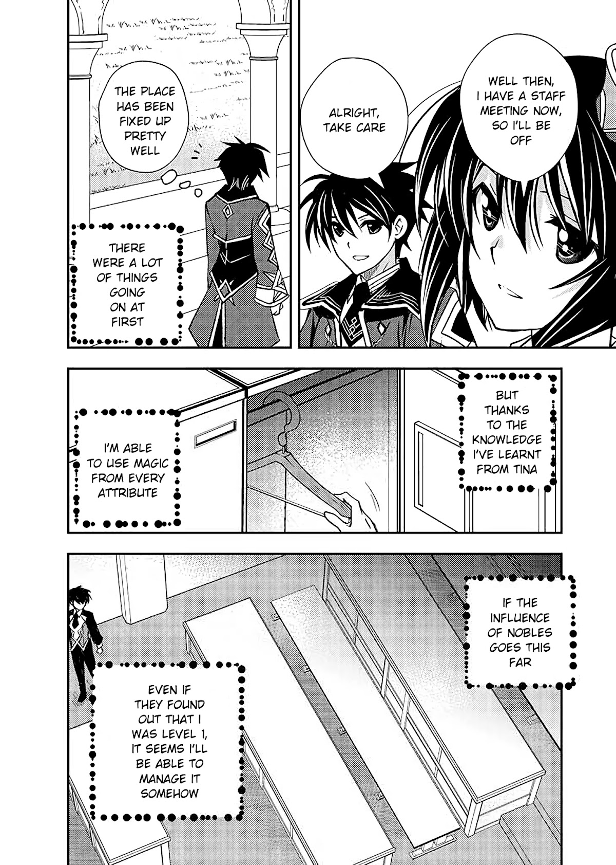 Level 1 no Saikyou kenja ~Noroi de sai kakyuu mahou shika tsukaenaikedo, kami no kanchigai de mugen no maryoku o te ni ire saikyou ni~ Chapter 9 page 2 - Chapter 9: My classmate signed me into a contract