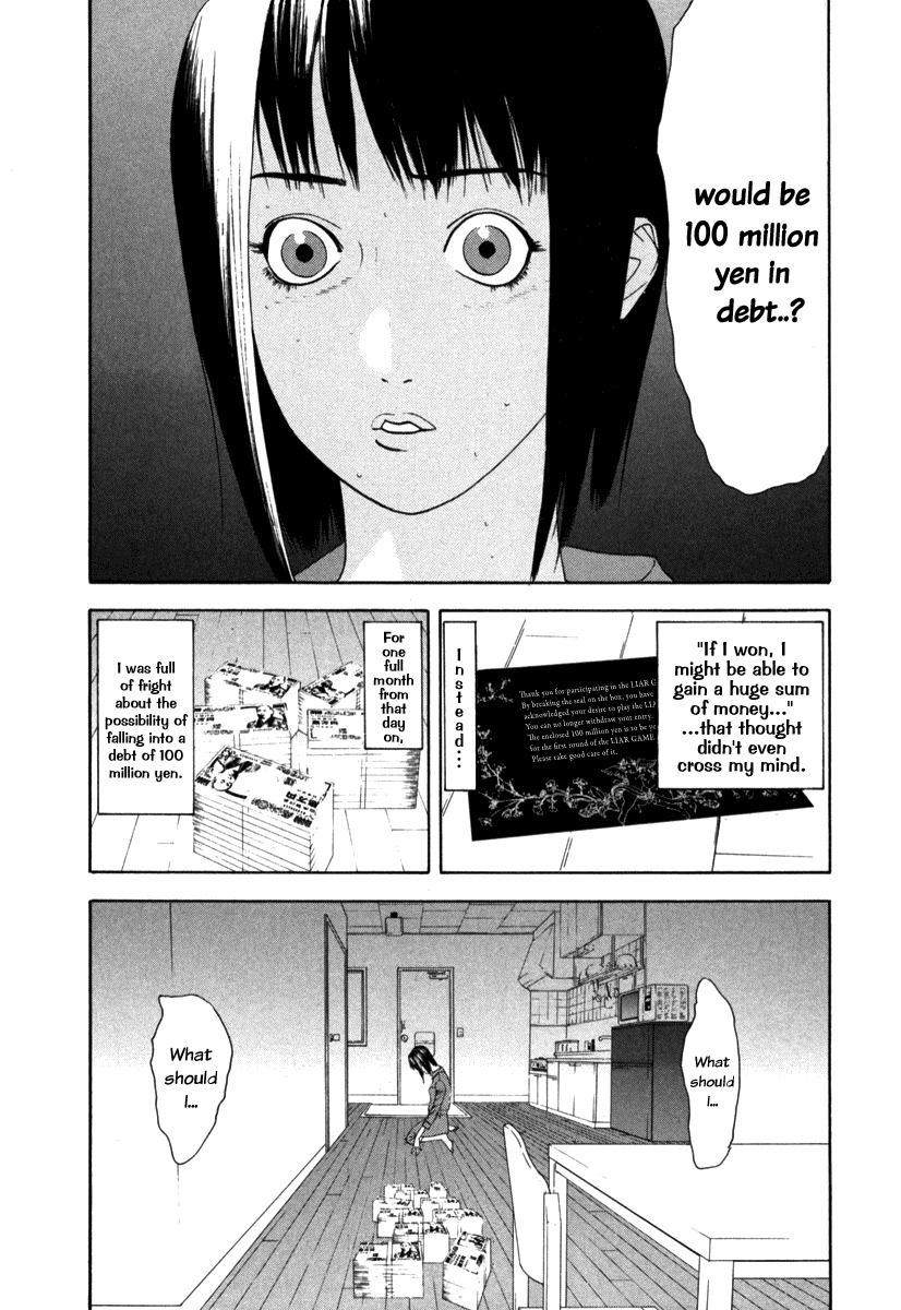Liar Game Chapter 1 page 12 - Chapter 1: The Legendary Swindler
