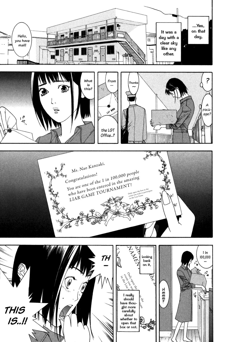 Liar Game Chapter 1 page 7 - Chapter 1: The Legendary Swindler