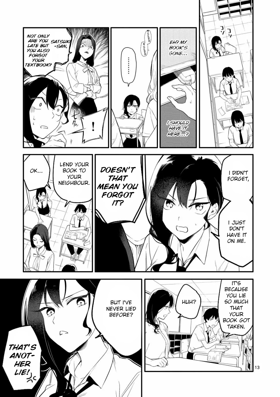 Liar Satsuki Can See Death Chapter 1 page 13 - Chapter 1: Decapitation