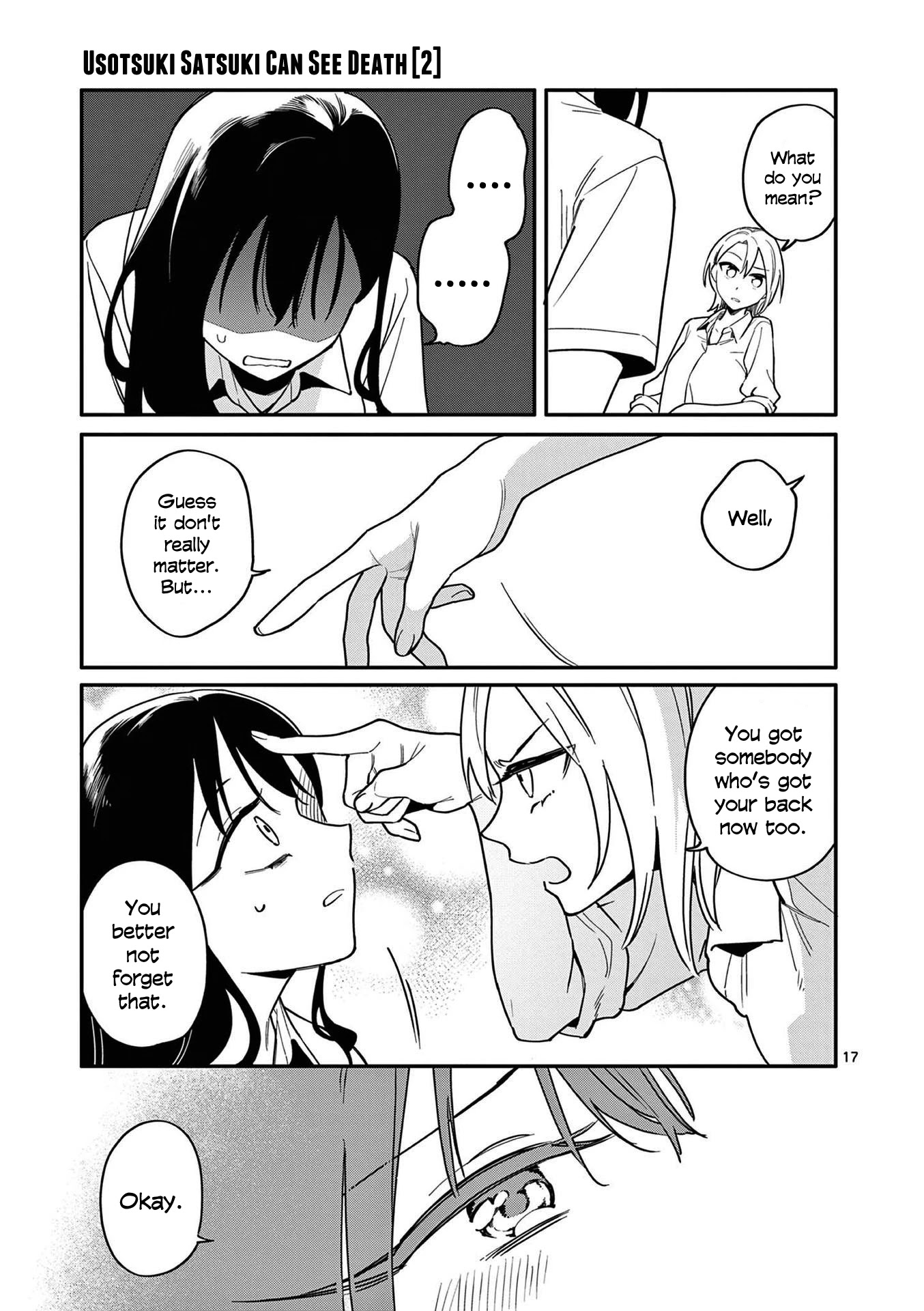 Liar Satsuki Can See Death Chapter 15 page 17 - Chapter 15: Friends (1)
