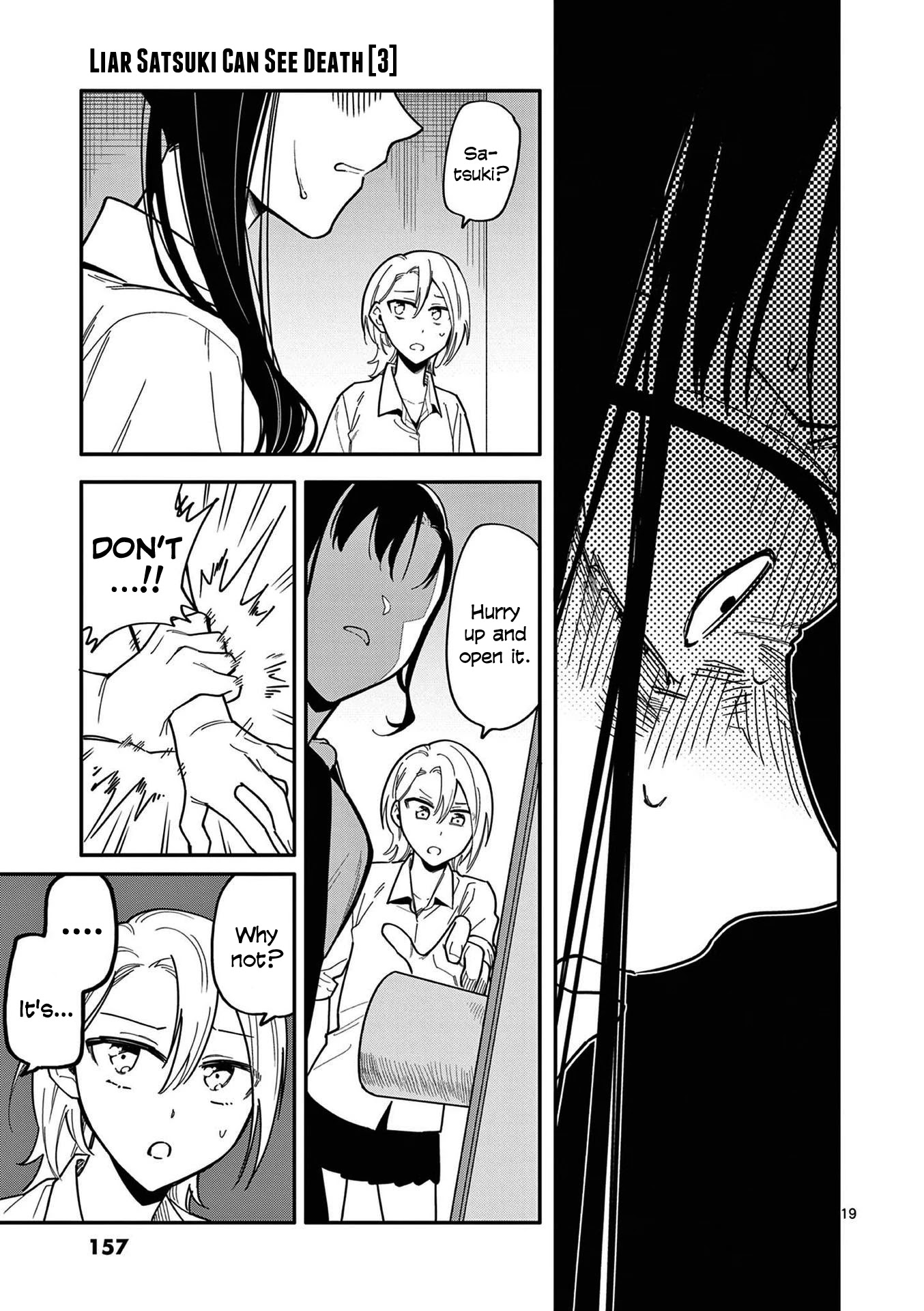 Liar Satsuki Can See Death Chapter 26 page 19 - Chapter 26: Sharp Turn