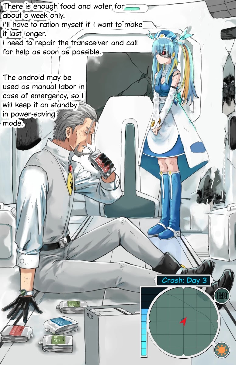 Life on an Uninhabited Planet with an Android Chapter 3 page 1 - Chapter 3: Crash - Day 3