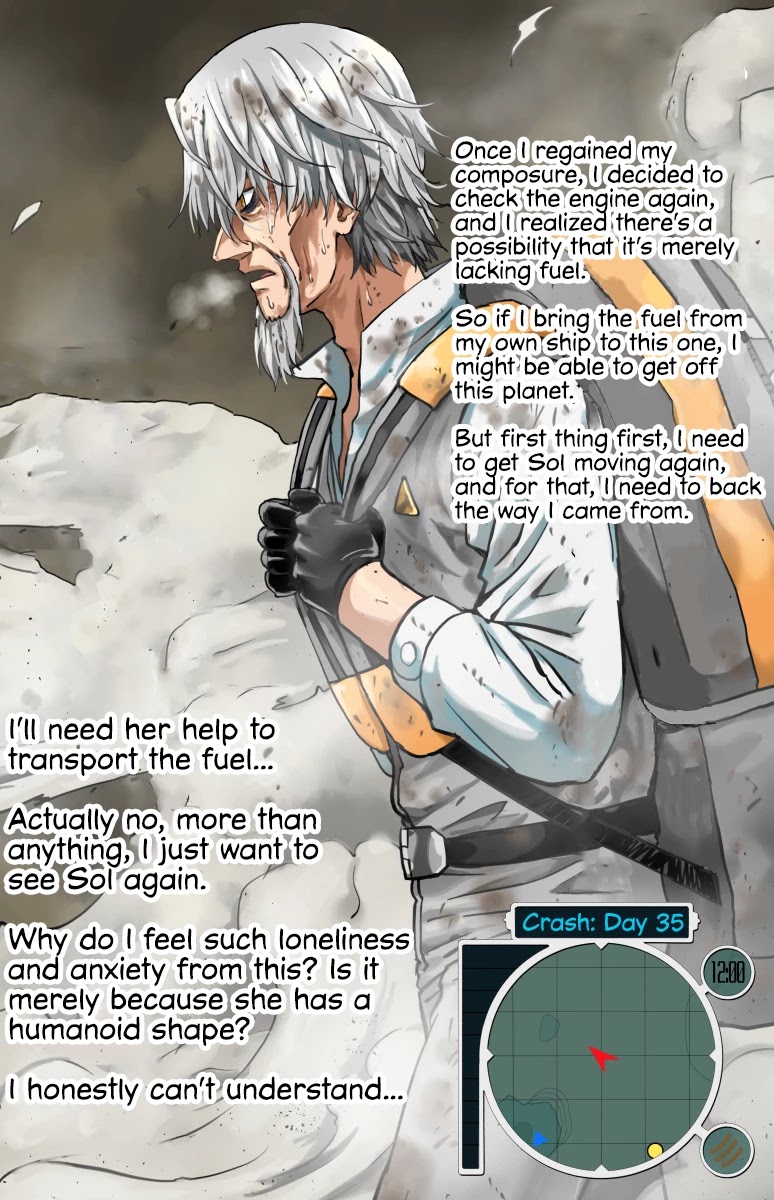 Life on an Uninhabited Planet with an Android Chapter 35 page 1 - Chapter 35: Crash - Day 35