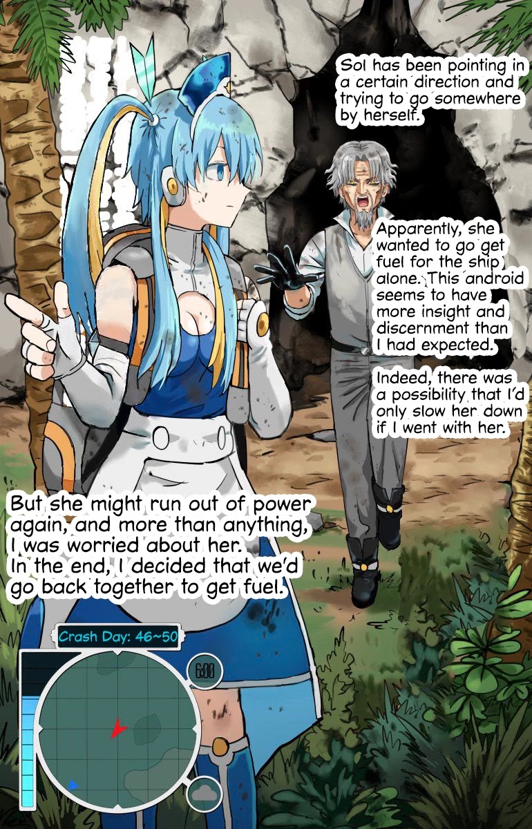 Life on an Uninhabited Planet with an Android Chapter 42 page 1 - Chapter 42: Crash - Day 46~50