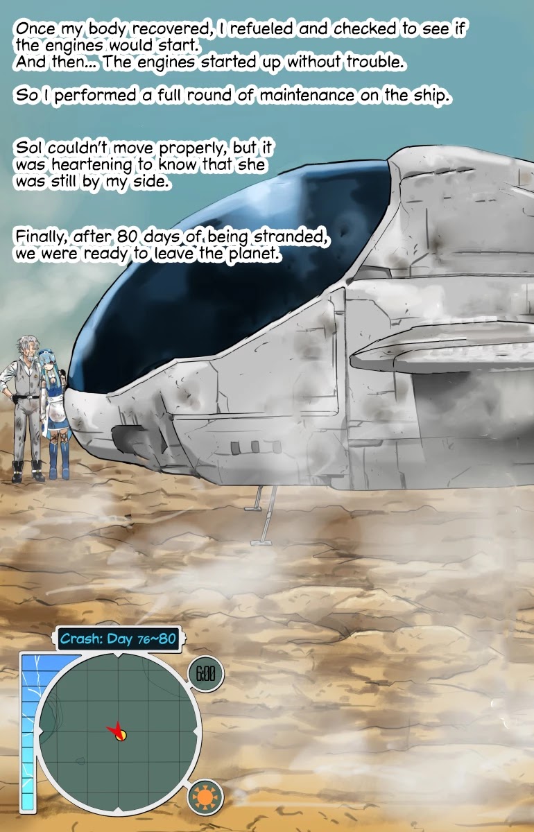Life on an Uninhabited Planet with an Android Chapter 48 page 1 - Chapter 48: Crash - Day 76~80