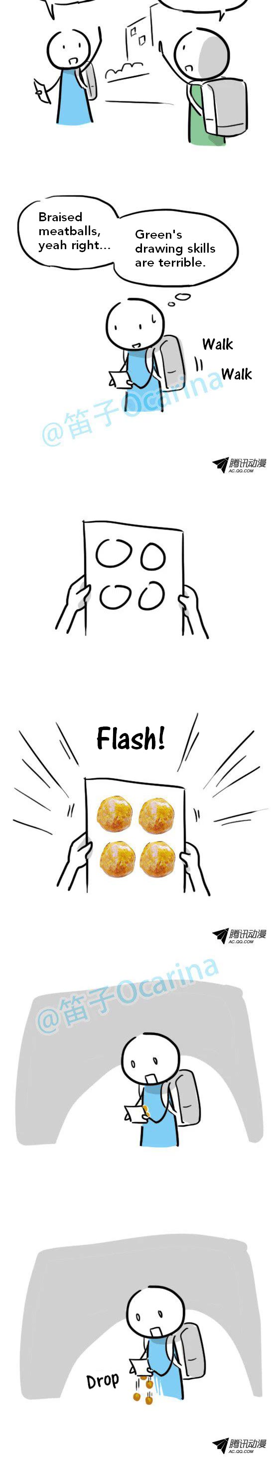 Lil' Green & Lil' Blue Chapter 28 page 5 - Chapter 28: Drawing Food