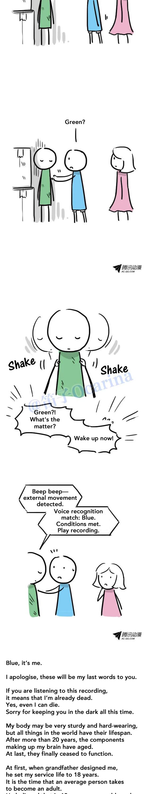 Lil' Green & Lil' Blue Chapter 41 page 12 - Chapter 41: The Robot Who Couldn't Get Hurt
