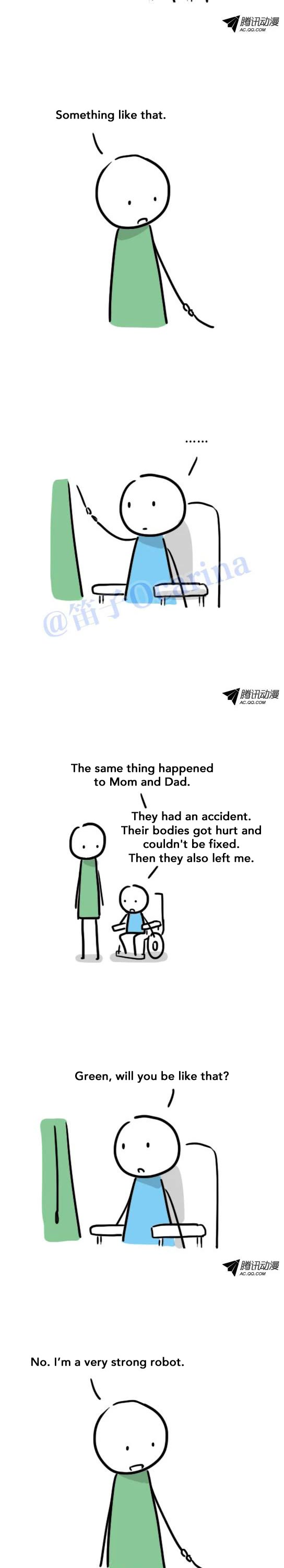 Lil' Green & Lil' Blue Chapter 41 page 3 - Chapter 41: The Robot Who Couldn't Get Hurt