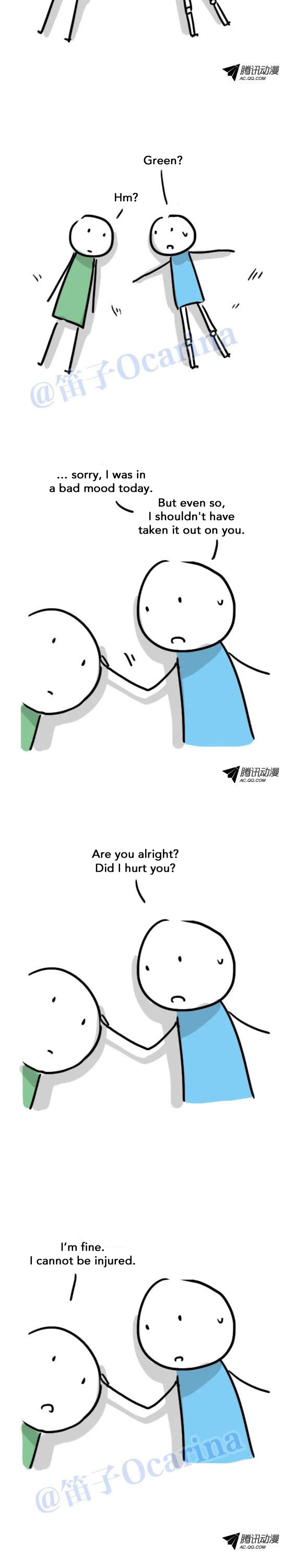 Lil' Green & Lil' Blue Chapter 41 page 8 - Chapter 41: The Robot Who Couldn't Get Hurt