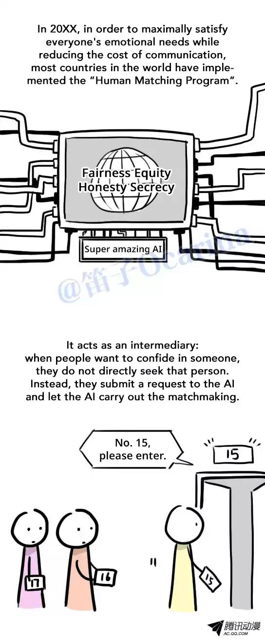 Lil' Green & Lil' Blue Chapter 45 page 1 - Chapter 45: Human Matching Program