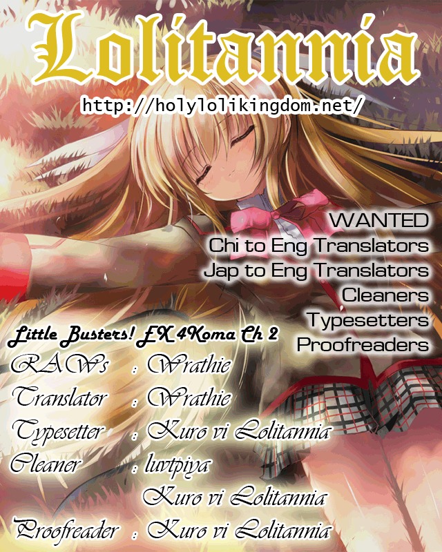 Little Busters! EX the 4-Koma Chapter 2 page 1 - Chapter 2: The Popular Girl is a Secret Agent