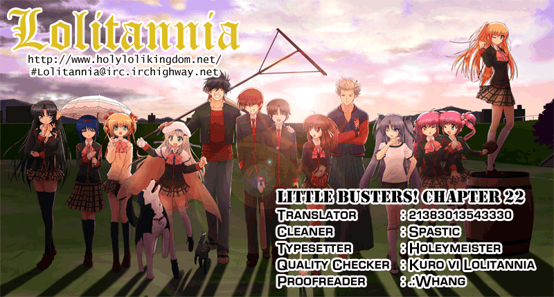 Little Busters! The 4-Koma Chapter 22 page 1 - Chapter 22: Natural Enemy!? Kanata's Entrance!