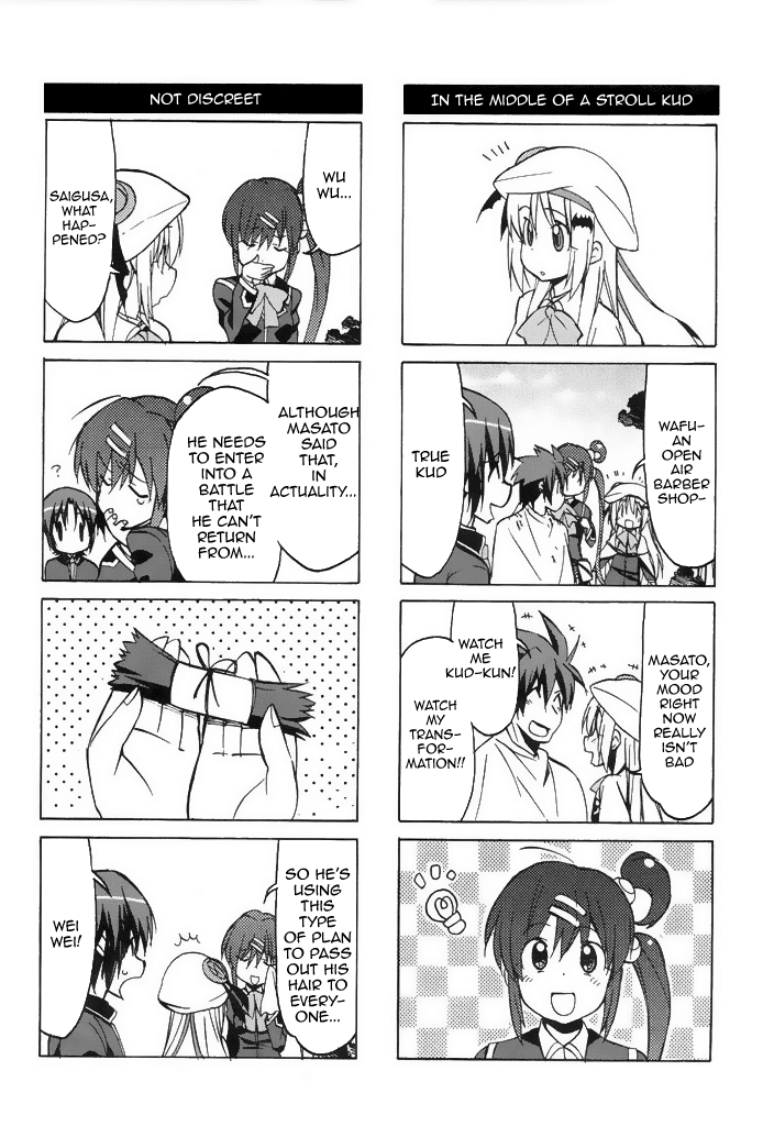 Little Busters! The 4-Koma Chapter 38 page 11 - Chapter 38: The Female Barber That's Radiating Charm, Haruka Buongiorno