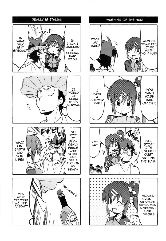 Little Busters! The 4-Koma Chapter 38 page 14 - Chapter 38: The Female Barber That's Radiating Charm, Haruka Buongiorno
