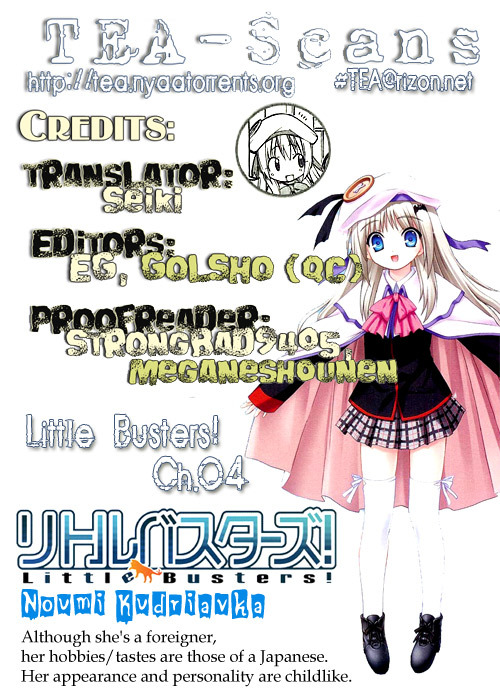 Little Busters! The 4-Koma Chapter 4 page 1 - Chapter 4: How Do You Do? It's Kud!