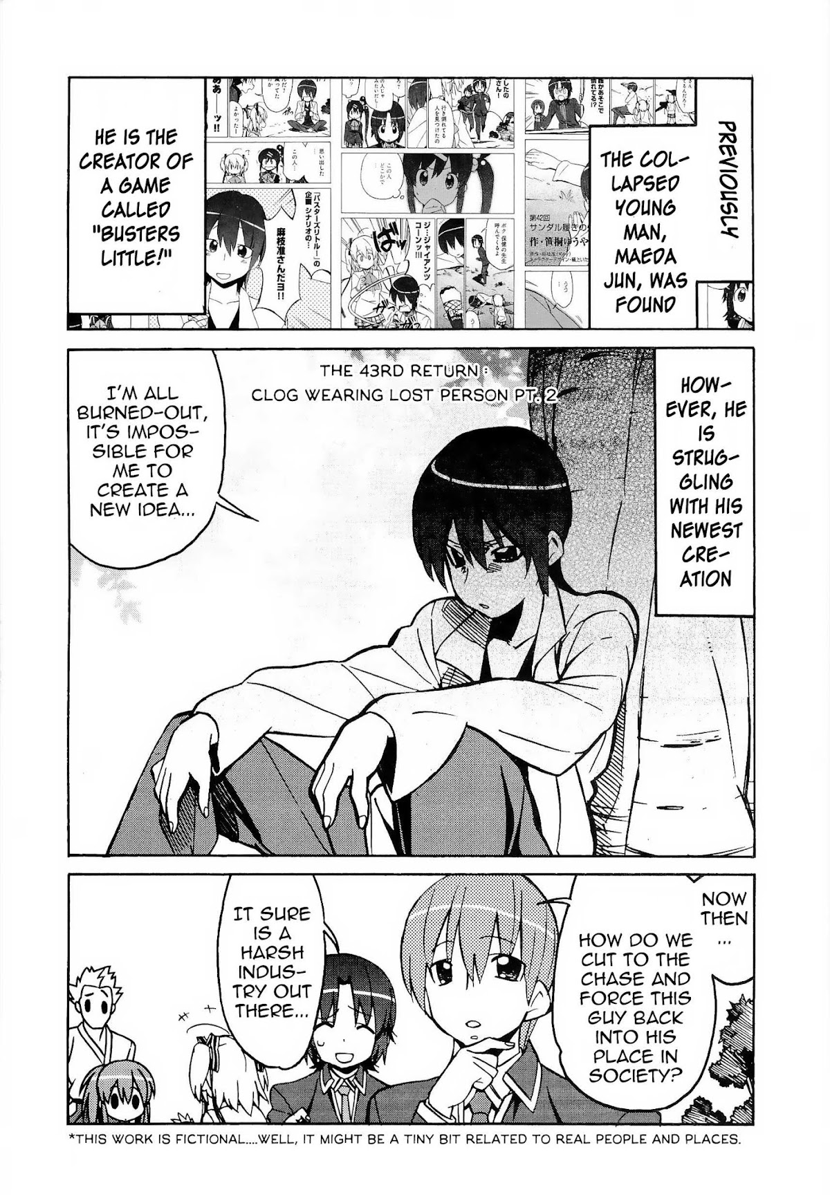 Little Busters! The 4-Koma Chapter 43 page 2 - Chapter 43: Clog-Wearing Lost Person Part 2