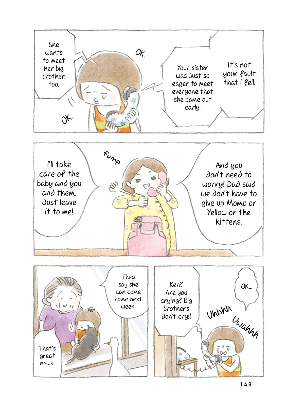 Little Ken and a Cat. Sometimes a Duck Chapter 17 page 6 - Chapter 17: Ken the Big Brother [END]