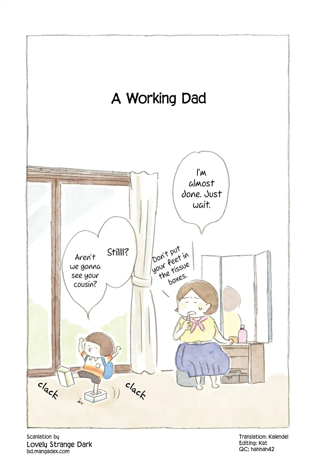 Little Ken and a Cat. Sometimes a Duck Chapter 8 page 1 - Chapter 8: A Working Dad