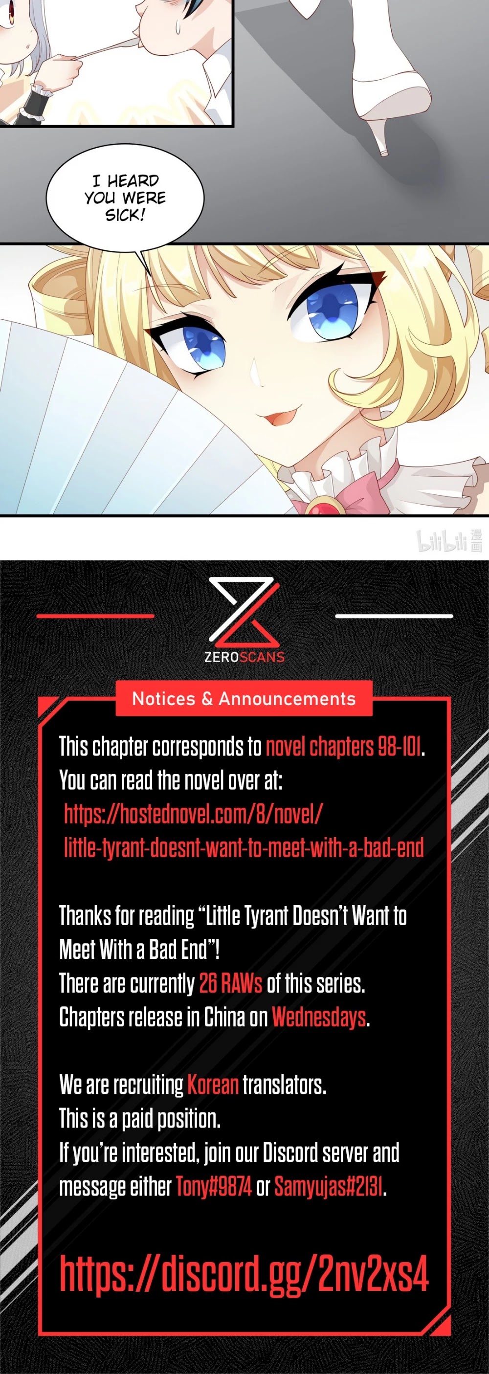 Little Tyrant Doesn't Want to Meet with a Bad End Chapter 25 page 54 - Chapter 25: I heard you were sick!