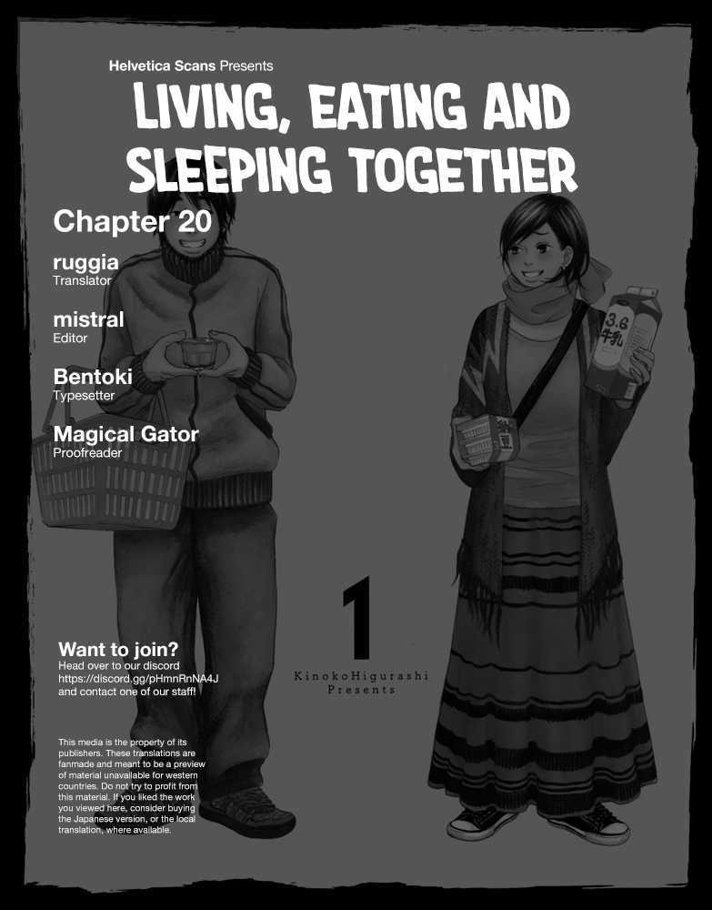 Living, Eating and Sleeping Together Chapter 20 page 1 - Chapter 20: Long Drive