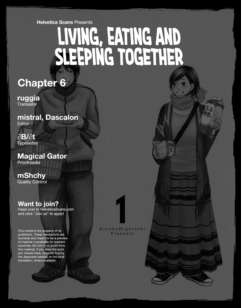 Living, Eating and Sleeping Together Chapter 6 page 1 - Chapter 6: Unavoidable Circumstance / First Night