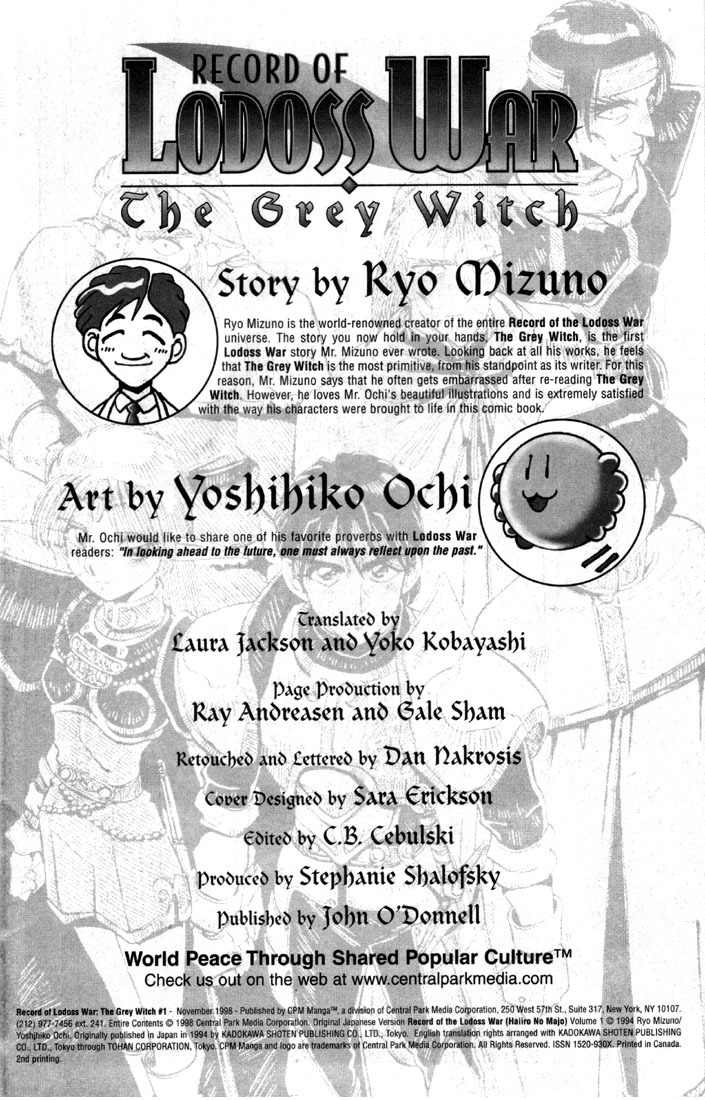 Lodoss Tousenki: Haiiro no Majo Chapter 1 page 2 - Chapter 1
