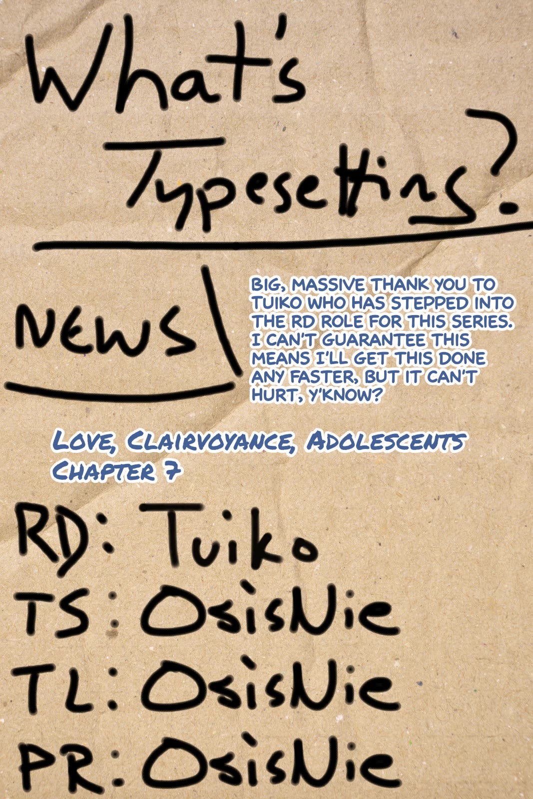 Love, Clairvoyance, and Adolescents Chapter 7 page 19 - Chapter 7: Library Date.