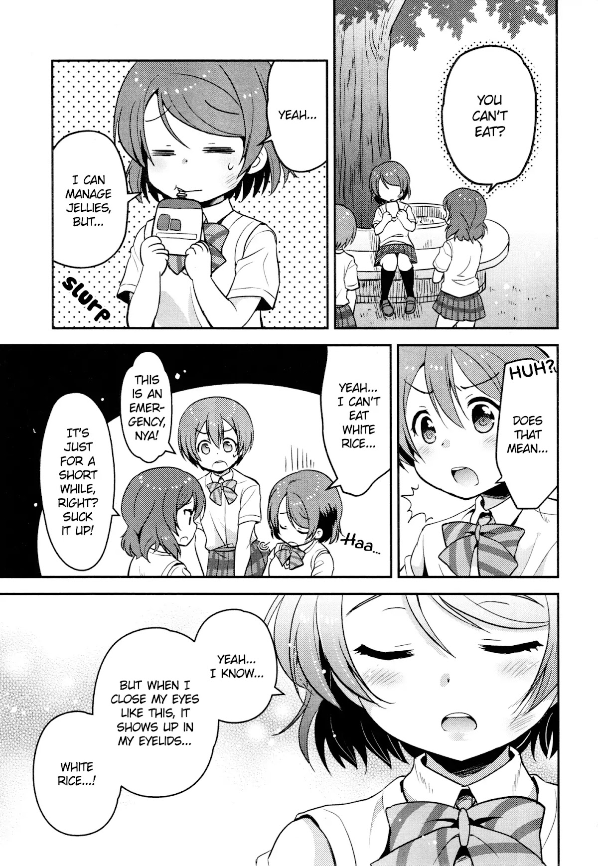 Love Live! Comic Anthology µ's Precious Days Chapter 6 page 3 - Chapter 6: I Want to Eat ☆ White Rice. (Hinata Nonoka)