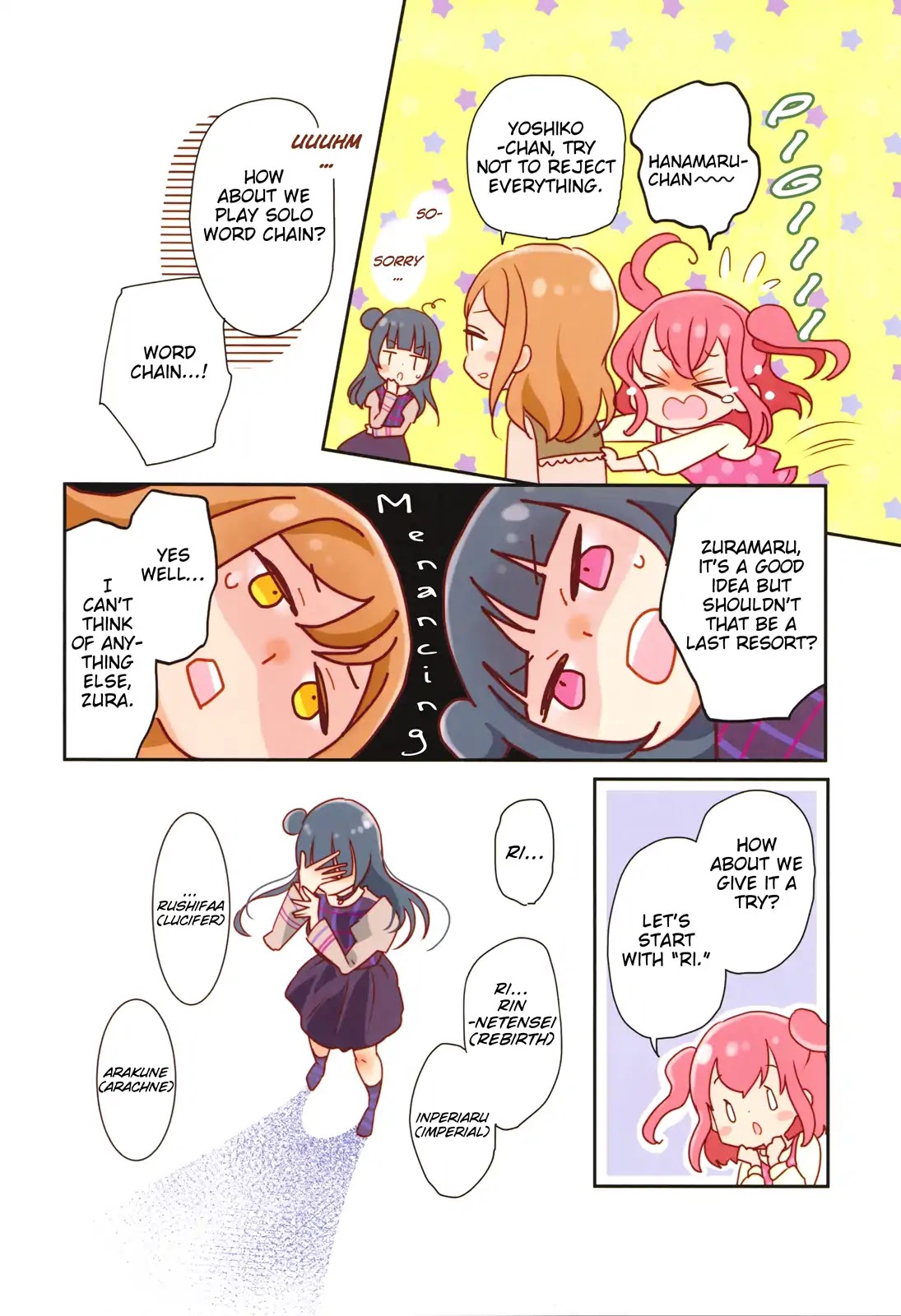 Love Live! Comic Anthology The School Idol Movie Over the Rainbow Chapter 1 page 10 - Chapter 1: Necessary Items for Departure (Fujiwara Yuka)
