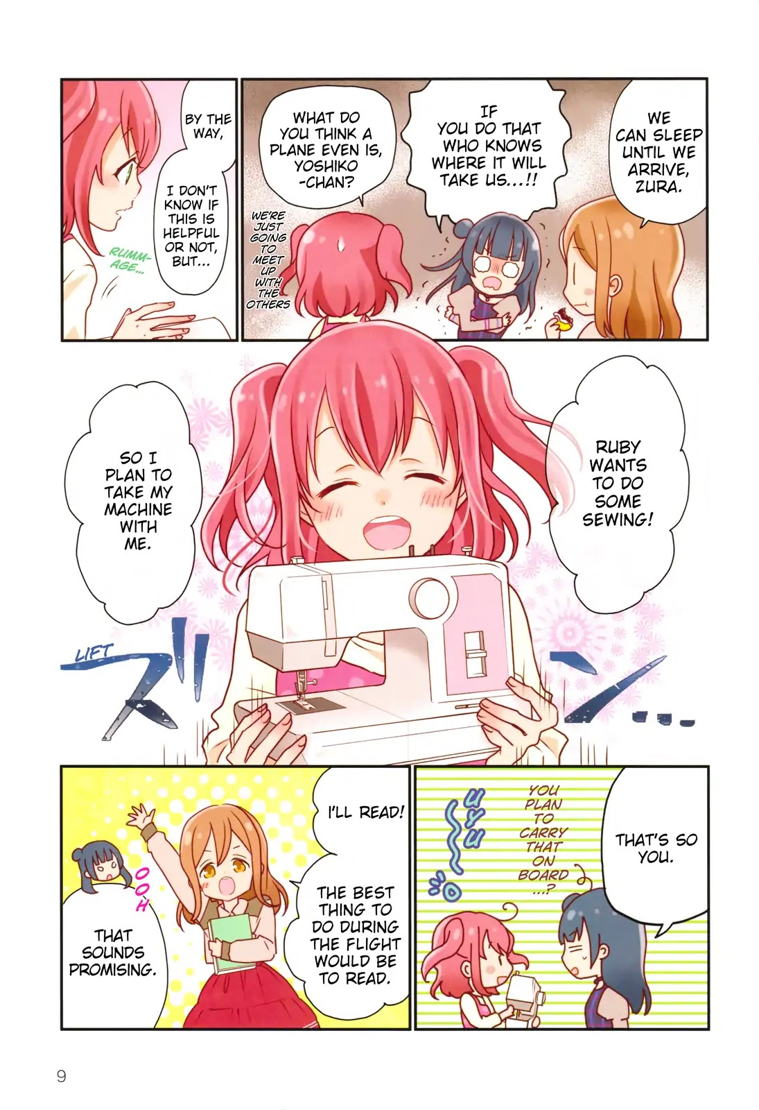 Love Live! Comic Anthology The School Idol Movie Over the Rainbow Chapter 1 page 7 - Chapter 1: Necessary Items for Departure (Fujiwara Yuka)