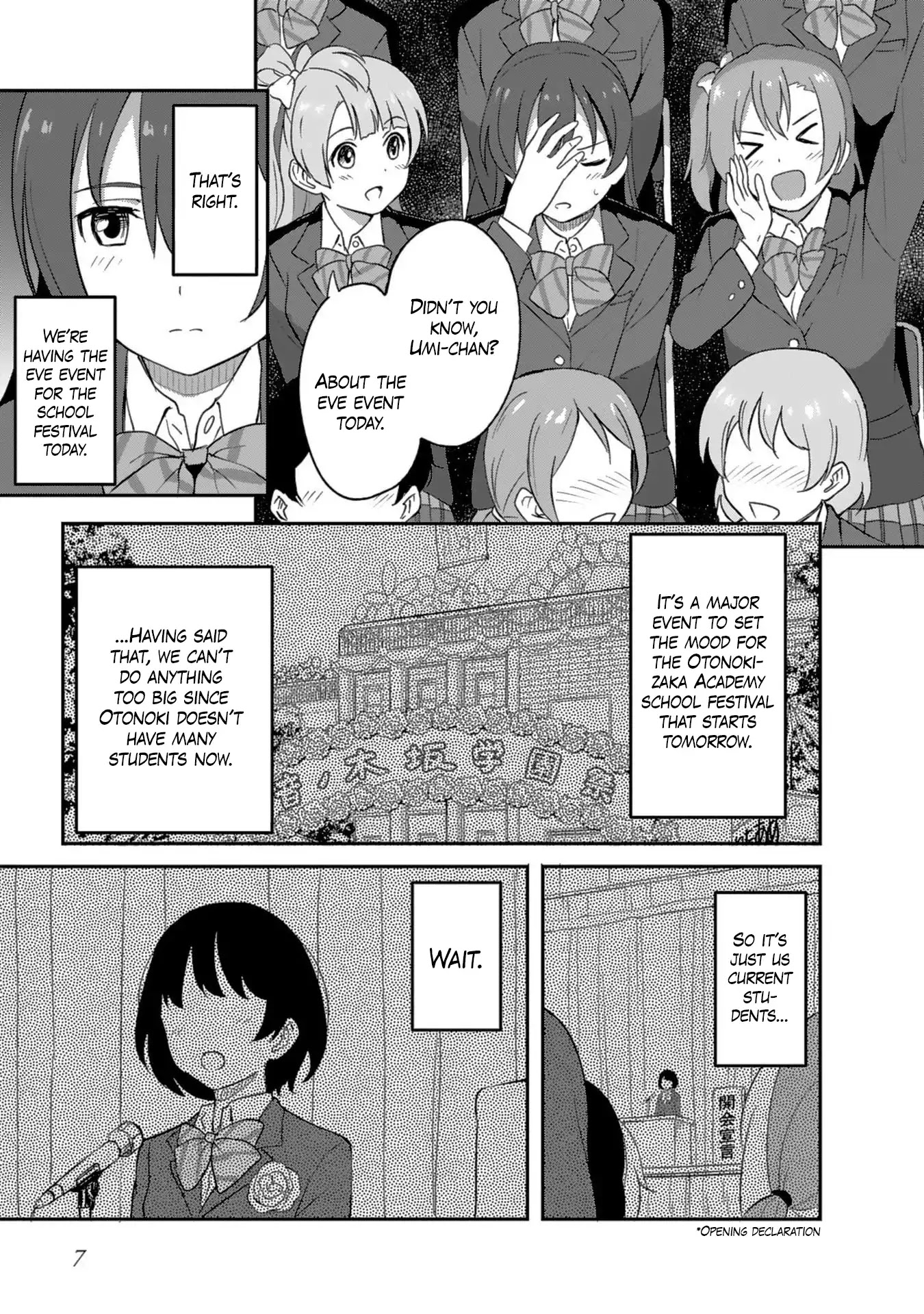 Love Live! School Idol Diary (Second Season) Chapter 1.1 page 9 - Vol.1 Chapter 1: Let's Celebrate the Eve of the School Festival.