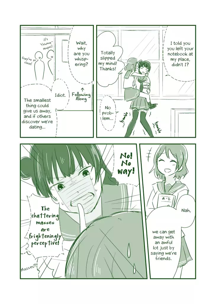 Love Live! Sunshine!! dj: Concealing With A Kiss Chapter 0 page 2 - Chapter 0: Oneshot