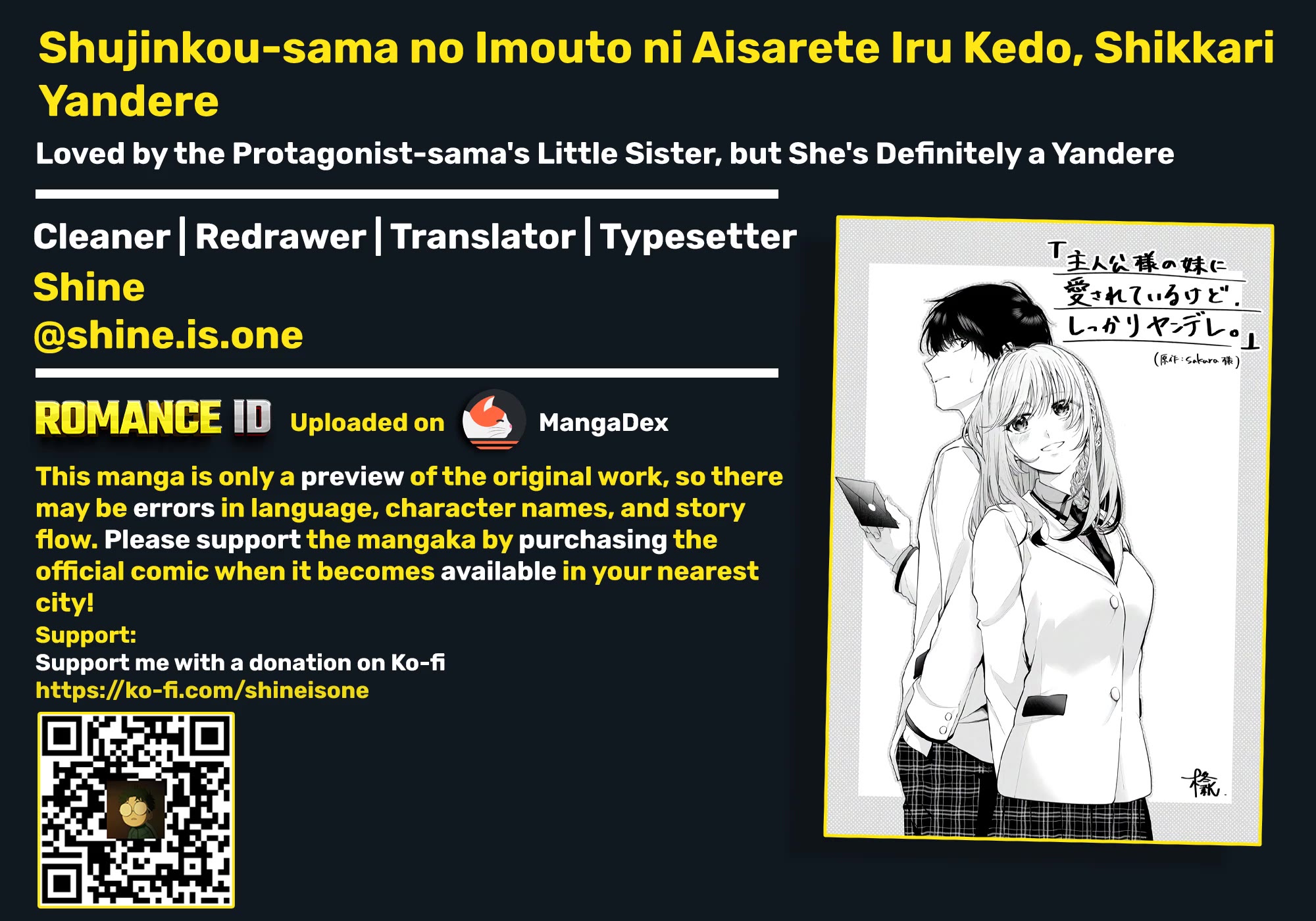 Loved by the Protagonist-sama’s Little Sister, but She’s Definitely a Yandere Chapter 4 page 1 - Chapter 4: Love