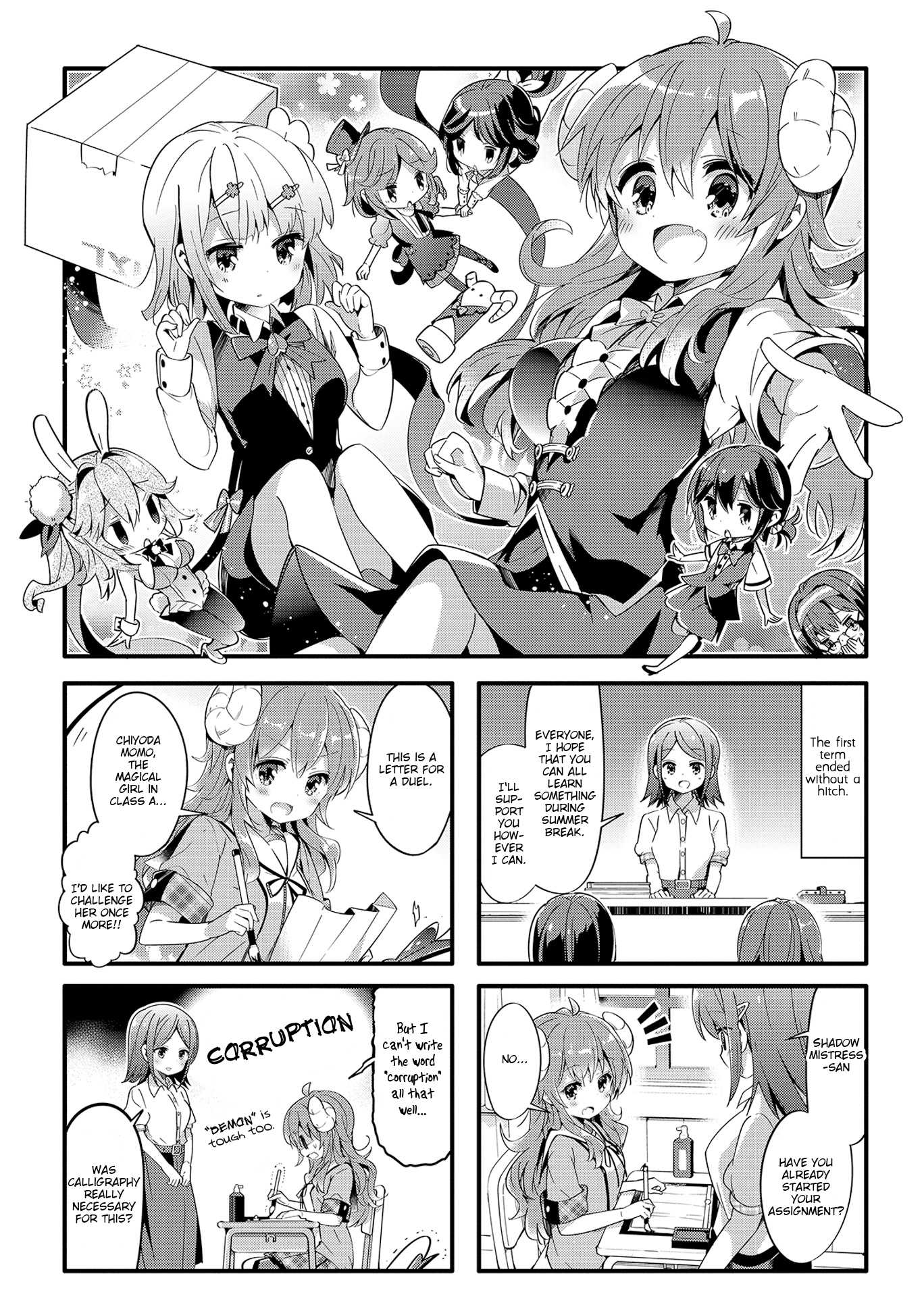 Machikado Mazoku Chapter 27 page 1 - Chapter 27: Confrontation Once Again!! Magical Girl's New Form!?