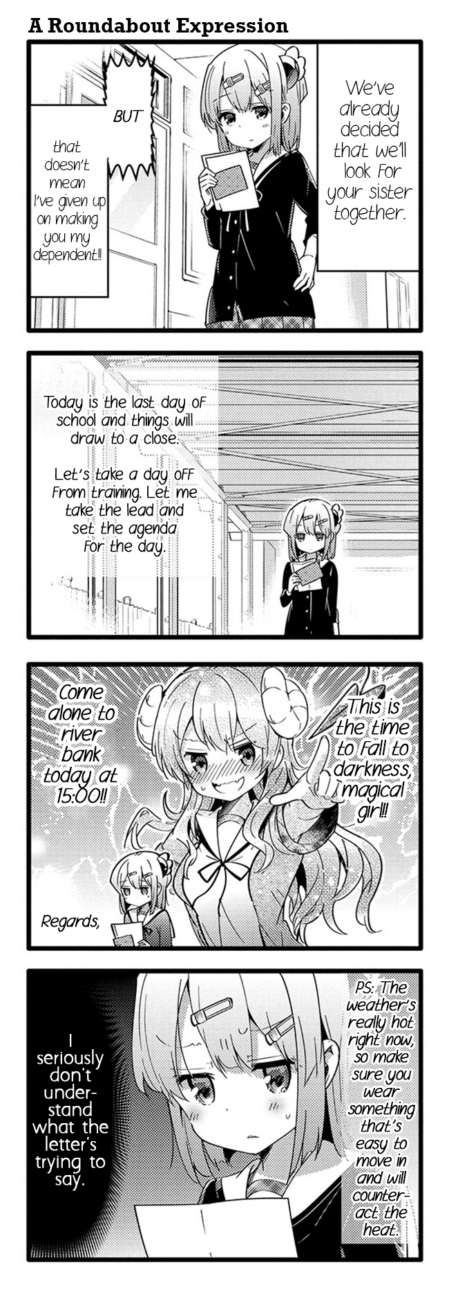 Machikado Mazoku Chapter 27 page 7 - Chapter 27: Confrontation Once Again!! Magical Girl's New Form!?