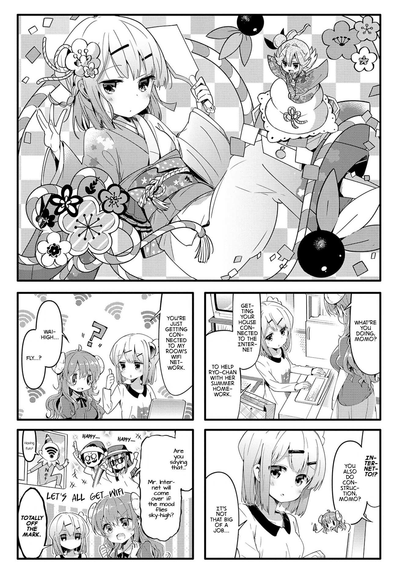 Machikado Mazoku Chapter 32 page 1 - Chapter 32: The Net's Darkness!? Hacking Momo's Feelings!