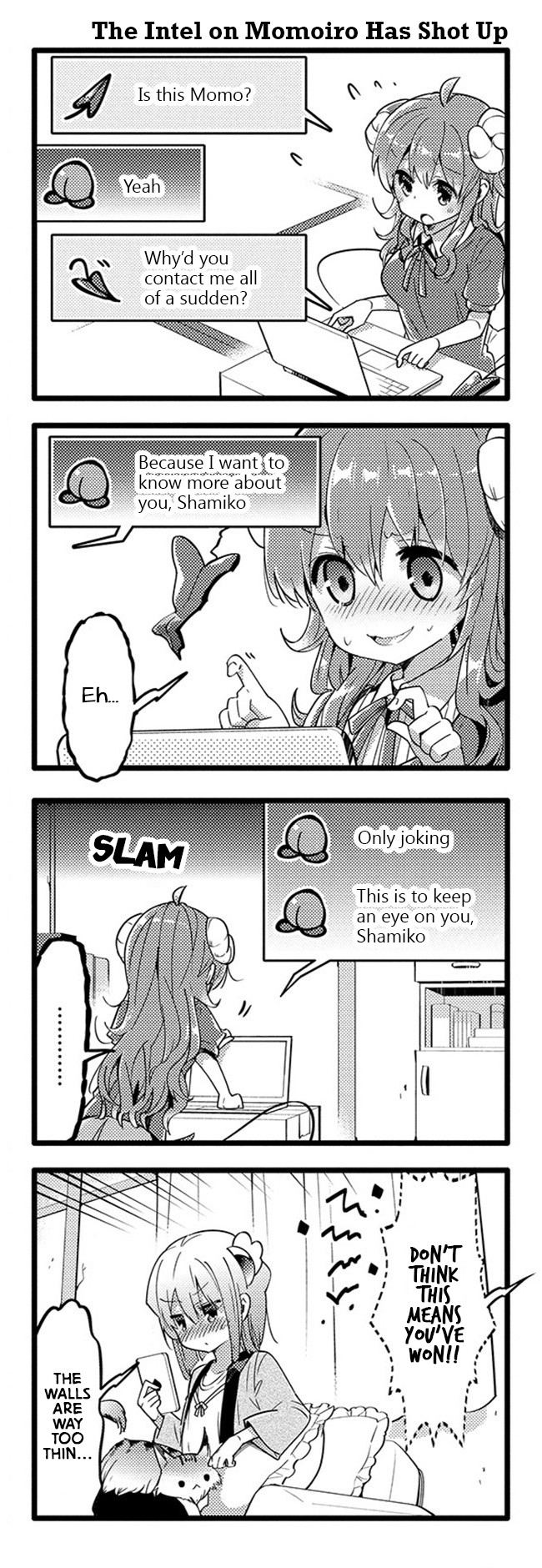 Machikado Mazoku Chapter 32 page 14 - Chapter 32: The Net's Darkness!? Hacking Momo's Feelings!