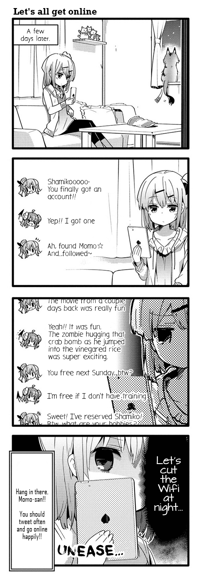 Machikado Mazoku Chapter 32 page 15 - Chapter 32: The Net's Darkness!? Hacking Momo's Feelings!