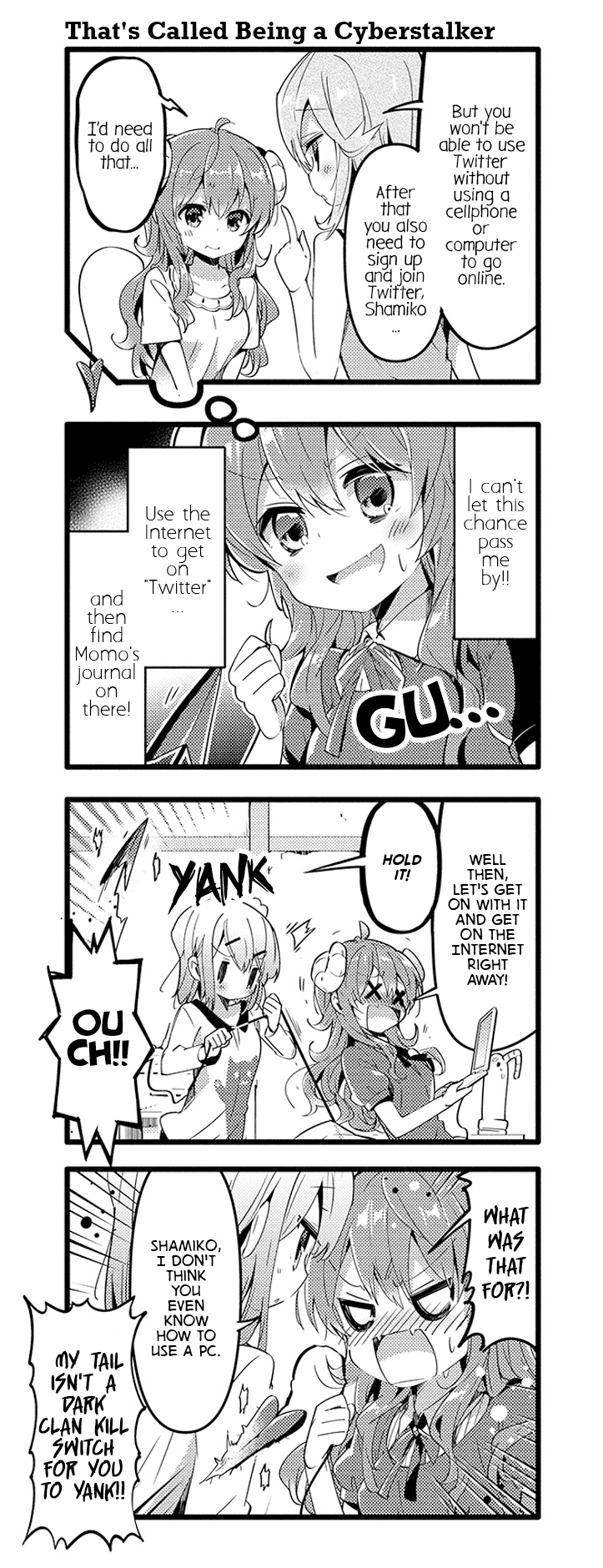 Machikado Mazoku Chapter 32 page 3 - Chapter 32: The Net's Darkness!? Hacking Momo's Feelings!