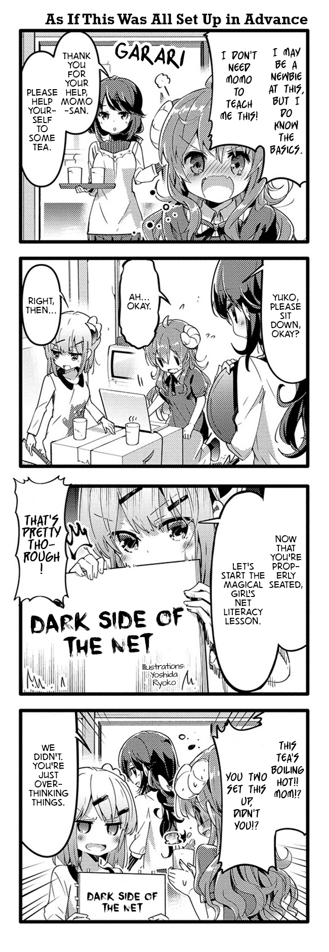 Machikado Mazoku Chapter 32 page 4 - Chapter 32: The Net's Darkness!? Hacking Momo's Feelings!