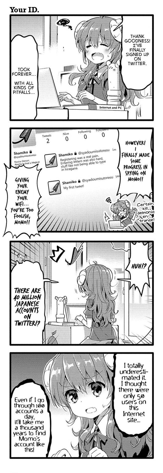 Machikado Mazoku Chapter 32 page 9 - Chapter 32: The Net's Darkness!? Hacking Momo's Feelings!