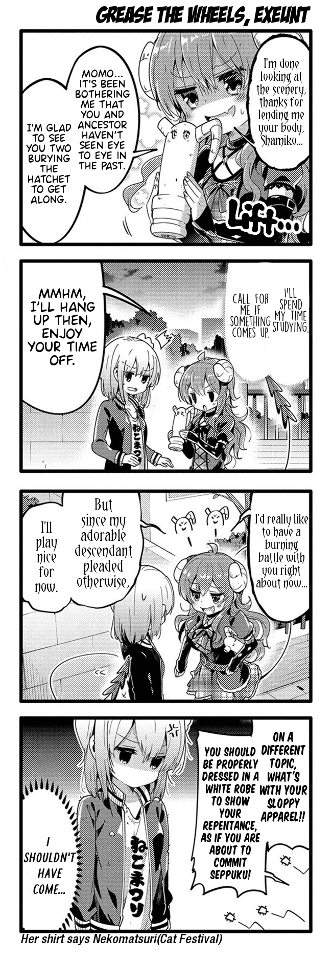 Machikado Mazoku Chapter 33 page 6 - Chapter 33: The Witch of Darkness Returns! Steam From Hell!