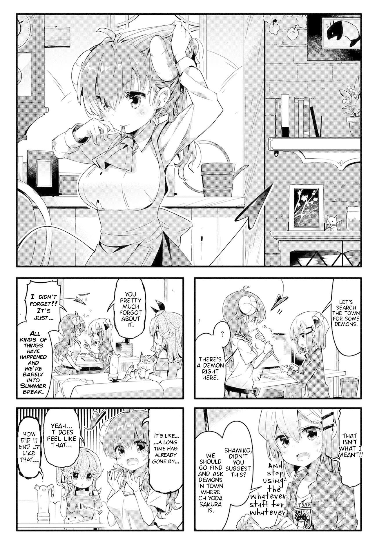 Machikado Mazoku Chapter 34 page 1 - Chapter 34: New Species Found! Neighborhood Cafe is a Demon's Den!