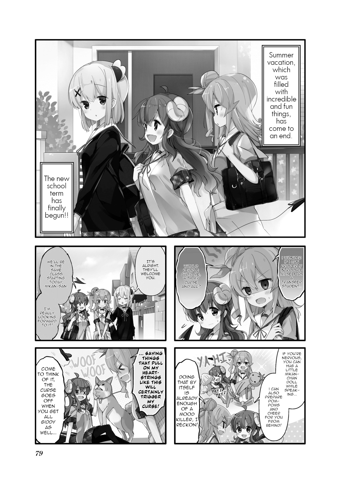 Machikado Mazoku Chapter 48 page 1 - Chapter 48: A New School Term! The Magical Girl’s New Role!