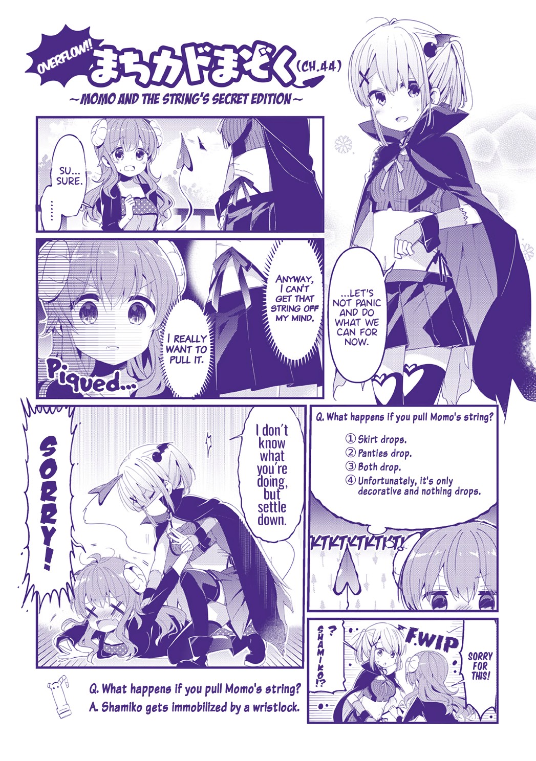 Machikado Mazoku Chapter 52.5 page 1 - Chapter 52.5: Extra and Volume 4 Contents