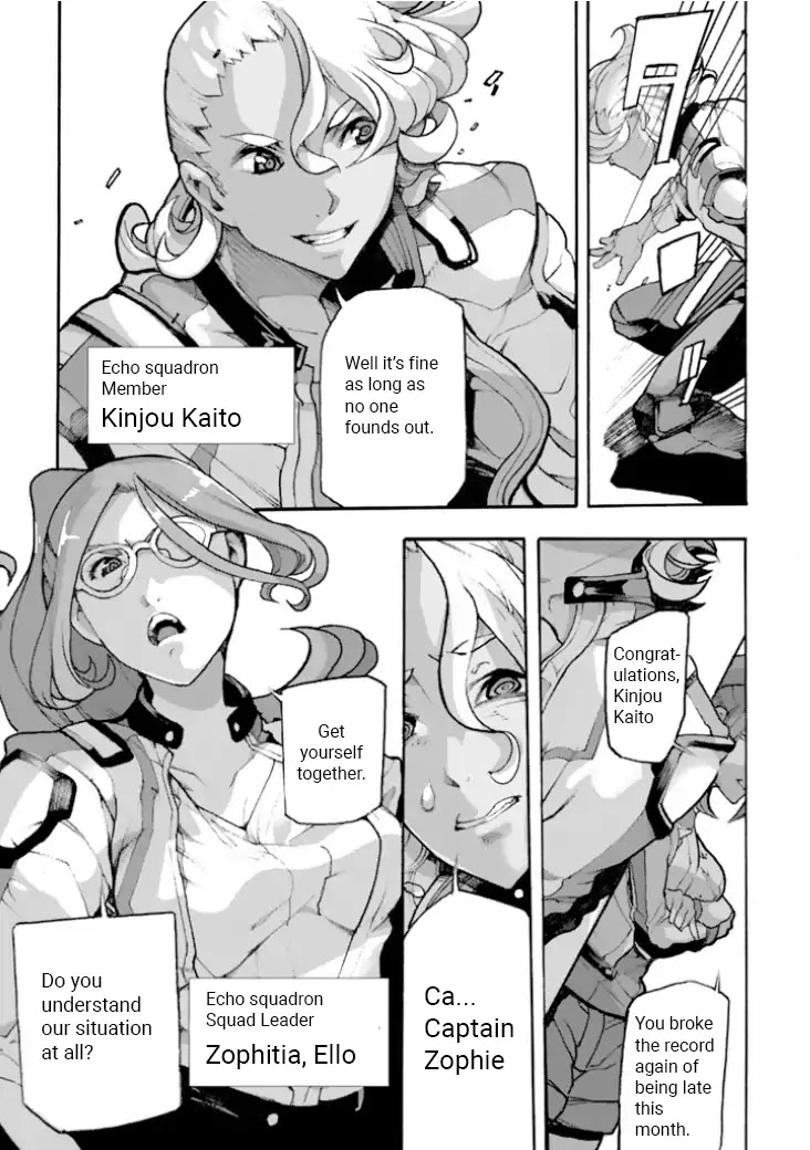 Macross Delta Side Story: Macross E Chapter 1 page 8 - Chapter 1: Project Thrones